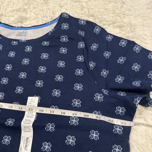Croft and Barrow XXL womens NWT blue geo pattern The Classic Tee - Picture 5 of 8